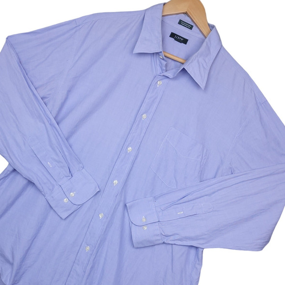 J Crew Men's Long Sleeve Button-Up Shirt Size XL 17-17.5 Periwinkle Blue - Picture 1 of 16
